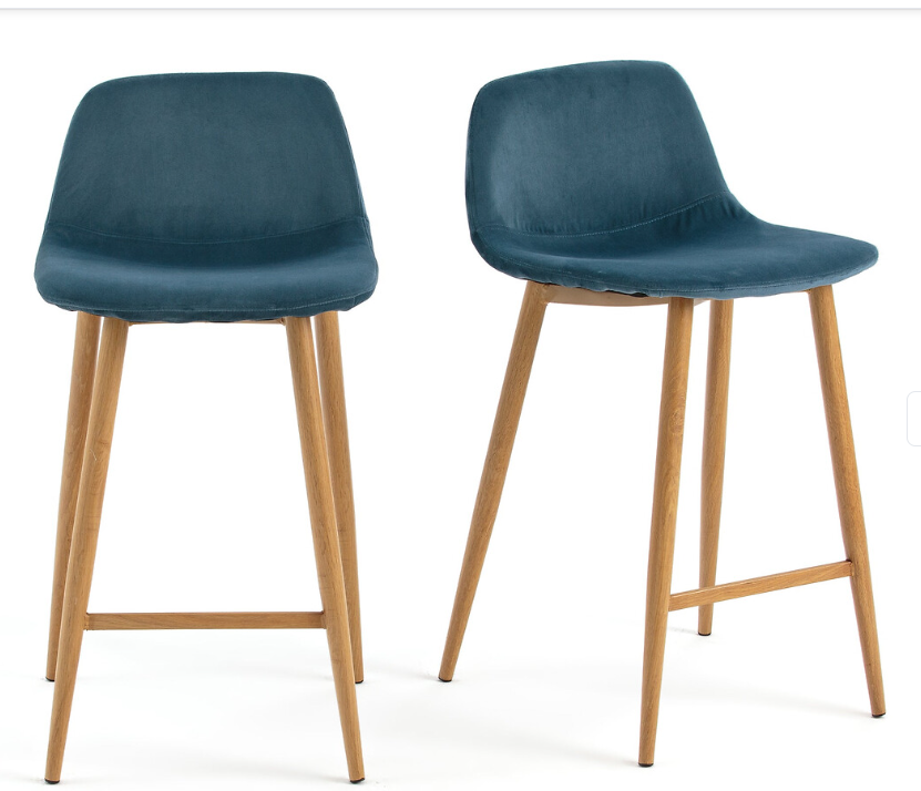 Chaise haute bleu canard